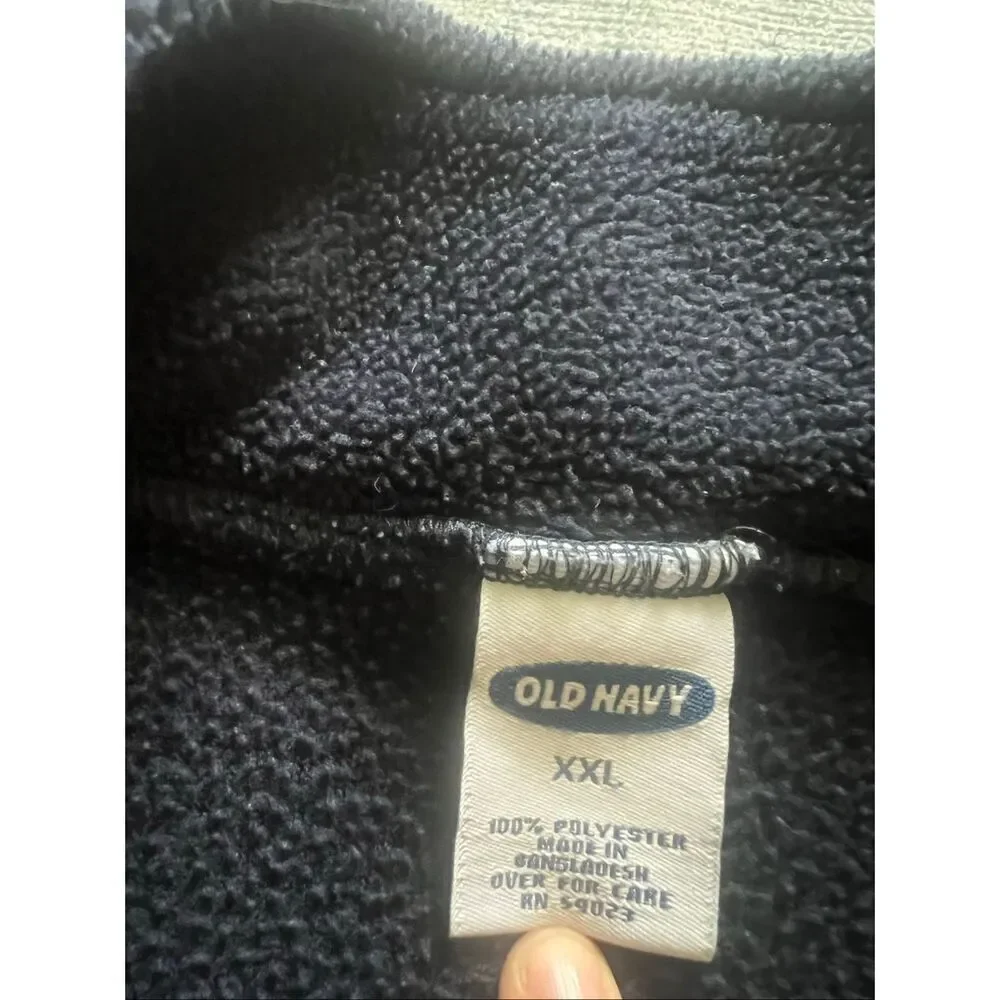 Old Navy Blue Fleece Full Zip Mock Neck Vest Men's XXL